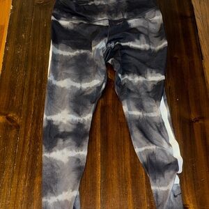 Nike Black and Gray Tie-Dye Leggings